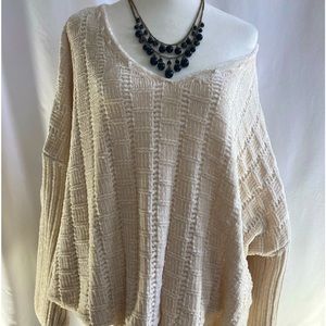 Oversized Chenille Cream Sweater - Women’s - US Size Xtra Large